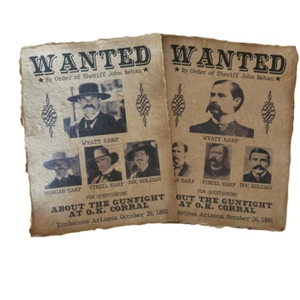 Wyatt Earp, Doc Holliday / Tombstone gealtert gedruckte gesuchte Poster - Bild 1 von 3