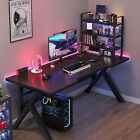 Gaming Desk Pc Carbon Fiber Table Ultimate Gamer Workstation With Cable Holes