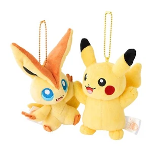 Pikachu & Victini High touch Mascot Keychain Plush Pokemon Center Japan Limited - Picture 1 of 11