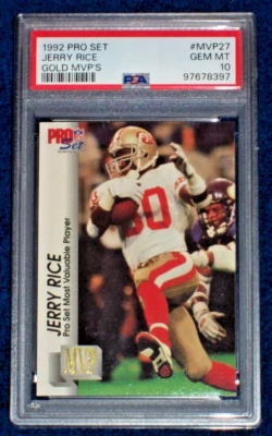 1992 Jerry Rice #MVP27 Pro Set Gold MVP'S PSA 10 San Francisco 49ers - Image 1 of 3