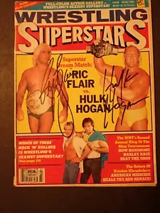 Hulk Hogan and Ric Flair PSA/DNA Cert Vintage 1986 Dual Signed Magazine Auto HOF - Picture 1 of 18