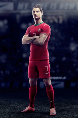 Arte de pared de Cristiano Ronaldo estampado de seda leyenda jugador de fútbol hogar - PÓSTER 20x30 Foto 1 de 4