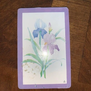 Mazzo di carte da gioco vintage blu viola Iris Hoyle USA - Foto 1 di 5