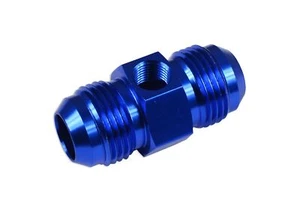 Adapter connector nipple AN4-AN4 fitting with port Blue - Picture 1 of 8