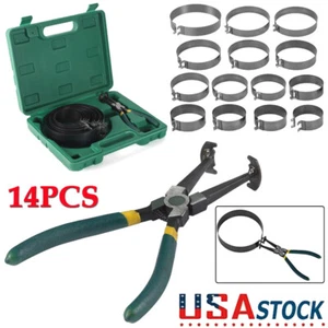 Motorcycle Piston Ring Compressor Cylinder Installer Plier With 14 Band Tool Kit - Picture 1 of 9