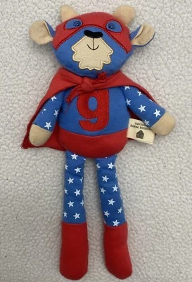 Organic Farm Buddies Super Hero Goat Plush Stuffed Animal Baby Toy Red Blue Star - Image 1 of 4