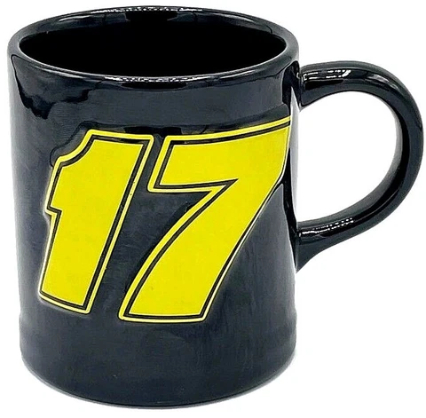 Official NASCAR #17 Matt Kenseth Coffee Tea Mug Cup Roush Racing Raised LOGO Cover