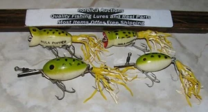 4 ARBOGAST FROG SPOT LURES HULA POPPERS ARBO-GASTERS SEE ALL PHOTOS *R23-18 - Picture 1 of 17