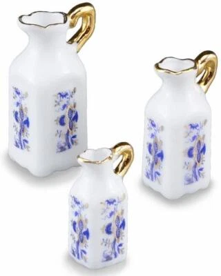 Square Pitcher Set Blue Onion 1.326/5 Reutter Porcelain DOLLHOUSE Miniature - Image 1 of 2