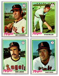 Lotto 4 carte Topps California Angels Baseball MLB vintage 1978 - Foto 1 di 9