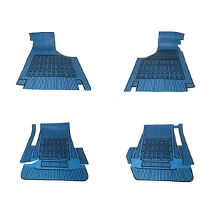 Set 4 Sovratappeti Mats Carpets Rubber Blue And Black for Fiat 500 D F LR - Picture 1 of 6