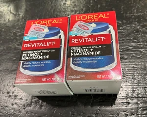 2X L'Oreal Paris Revitalift Pressed Night Cream with Retinol➕️Niacinamide 1.7oz - Picture 1 of 3