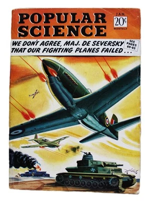 POPULAR SCIENCE MAGAZINE JANUARY 1943 WWII VINTAGE - FIGHTING PLANES FAILED - Image 1 of 4