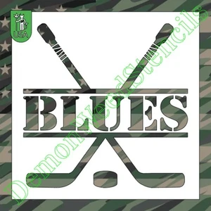 6"x6" Clear Plastic Stencil - Hockey - Blues (MB70) (.007") - Picture 1 of 2
