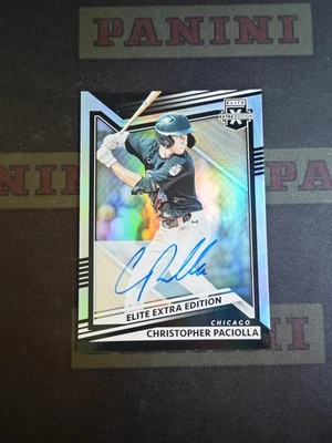 2022 Panini Elite Extra Edition Baseball On Card Autograph Christopher Paciolla - Image 1 of 2