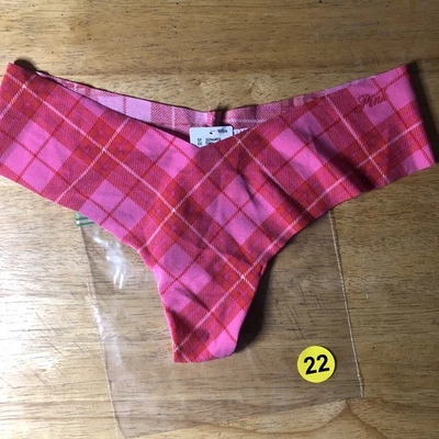 Bragas de tanga Pink By Victorias Secret rosa a cuadros Xs  Foto 1 de 4