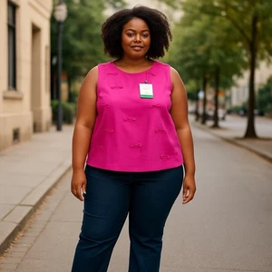 Kate Spade Bow Shell Top Sleeveless Pink Blouse Target Collab 2X - Picture 1 of 9