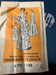 Vintage Versandhandelsmuster #A721 Misses Größe 14 Kleid-3 ANSICHTEN-UNGESCHNITTEN-FURSTENBERG - Bild 1 von 2