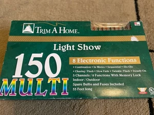 Vintage Kmart Christmas Tree Lights 150 Trim A Home 8 Functions Multi Color NOS - Picture 1 of 2