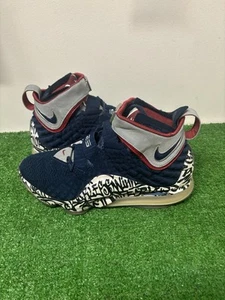 Talla 9.5 - Nike LeBron 17 LeBron 4 azul frío graffiti (sin caja) - Imagen 1 de 5