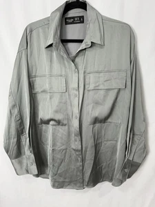 Abercrombie & Fitch Oversize Satin Hemd mit Knopfleiste Damen Größe M - Bild 1 von 15