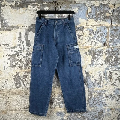 Pantalones de mezclilla Lee auténticos vintage talla 16R azul para niños cintura ajustable cargo Foto 1 de 4