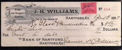 5E178 - 1899  J.H. WILLIAMS  -   HARTFORD, KY - Image 1 of 2