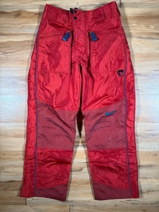VTG 90s Nike ACG Blood Red Swoosh Heavy Outer Layer 3 Snowboard Cargo Pants S - Picture 1 of 19