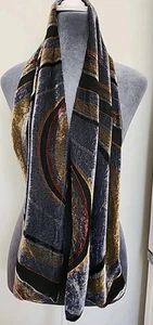 Bufanda para mujer Echo Burnout terciopelo 2 capas mezcla de seda oblonga talla 9 x 56 remolino - Imagen 1 de 6