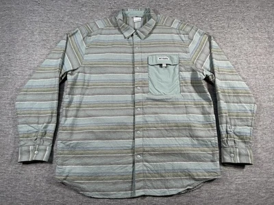 Columbia PFG Flannel Shirt mens XXL Tall Stripes Angler Performance Fishing Gear - Image 1 of 4
