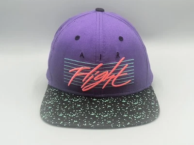Gorra Air Jordan Flight púrpura, verde azulado moteado salpicaduras Nike Snapback retro nueva Foto 1 de 4