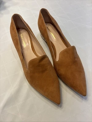 Nicholas Kirkwood Pearl Heel Flats Tan Suede Size 37.5 - Image 1 of 4