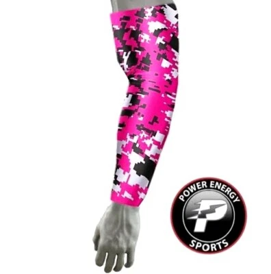 POWER ENERGY SPORTS Football Baseball Softball No Slip Compression Arm Sleeve Miami Vice Pink Camo
