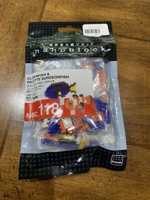 Nanoblocks Clownfish & Palette Surgeonfish 180 Pcs Building Kit NBC-118 NEW! - Image 1 of 3