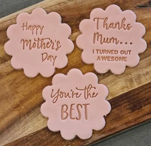 Mothers Day Cookie Stamp Set x3 - Mum Cupcake Embosser - Picture 1 of 4