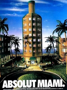 Miami Absolut Vodka Vintage 1991 Original Print Ad 8.5 x 11" - Picture 1 of 7