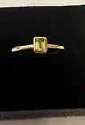 Gelbgold 585 Ring 0,25 ct EMERALD Cut Peridot GOLD Verlobungsring Vorsteckring