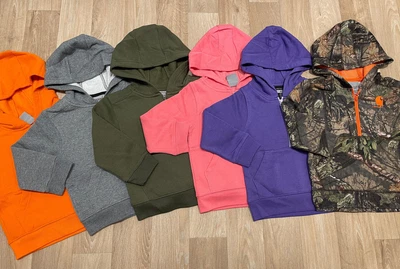 Girls Boys Ex CARHARTT Half Zip Hoodie Range of Colours 3 months to 4 years