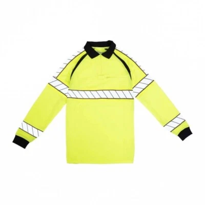 NUEVO 2X-GRANDE REGULAR AZUL 8147 HOMBRE MANGA LARGA ALTA VISIBILIDAD POLO 2XL Foto 1 de 4