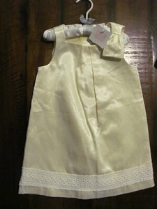 2T Janie and Jack Spring Splendor Mantequilla Amarillo Encaje Satén Vestido Bordado NUEVO - Imagen 1 de 6