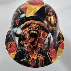 full brim hard hat custom hydro dipped IN PEPPERONI PIZZA AND THE CHEESEST BAND - Picture 1 of 7