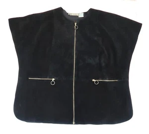 vtg 70s GINO PAOLI black suede cape - Picture 1 of 5