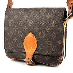 LOUIS VUITTON Cartouchiere MM Shoulder Bag Monogram Leather Brown M51253 Auth - Picture 1 of 24