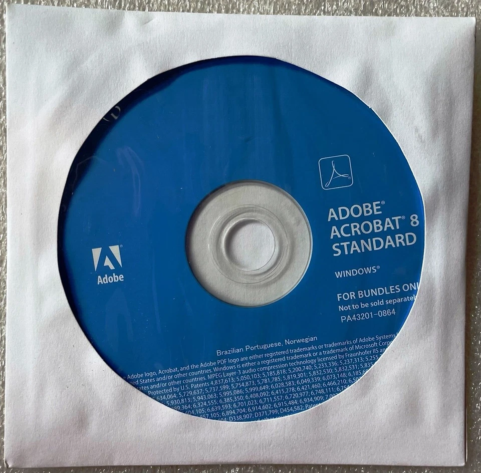 ADOBE ACROBAT 8 STANDARD FOR WINDOWS ~ BRAZILEAN PORTUGESE, NORWEGIAN LANGUAGE - Image 1 of 4