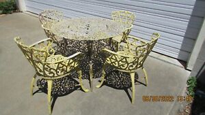 Shabiest of Sheikh  Antique Cast Aluminum Gothic Rococo Design Table & 4 Chair