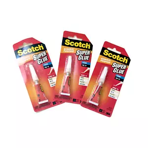 3 Pack Scotch 3M Super Glue Liquid (General Purpose) Fine Tip 0.7 oz AD118D-50 - Picture 1 of 1