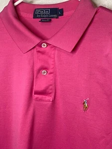 Polo Ralph Lauren Polo Para Hombres Grande Rosa con Carne Pony Pima Algodón De Colección - Imagen 1 de 3