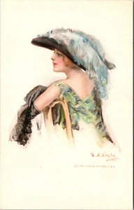 ILUSTRACIÓN FIRMADA POR ARTISTA - DITZLER - HERMOSA CHICA GIBSON CON SOMBRERO - POSTAL - Imagen 1 de 2