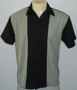 Camisa de Bowling Hipster Vintage Anchor Azul Paneles Retro Hombres Mediana - Imagen 1 de 5