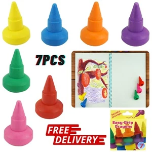 7Pcs Easy Grip Wax Stackable Crayons 4.5cm, Kids Arts & Crafts, Clearance Sale - Picture 1 of 9
